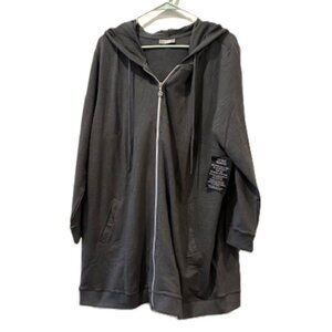 Catherines Gray French Terry Hoodie with Front Zipper